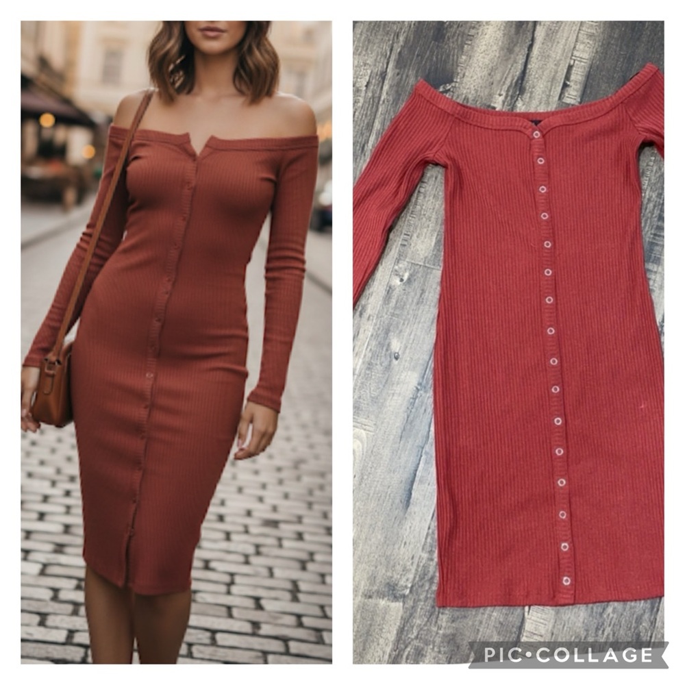 Gently used long sleeve ribbed dress